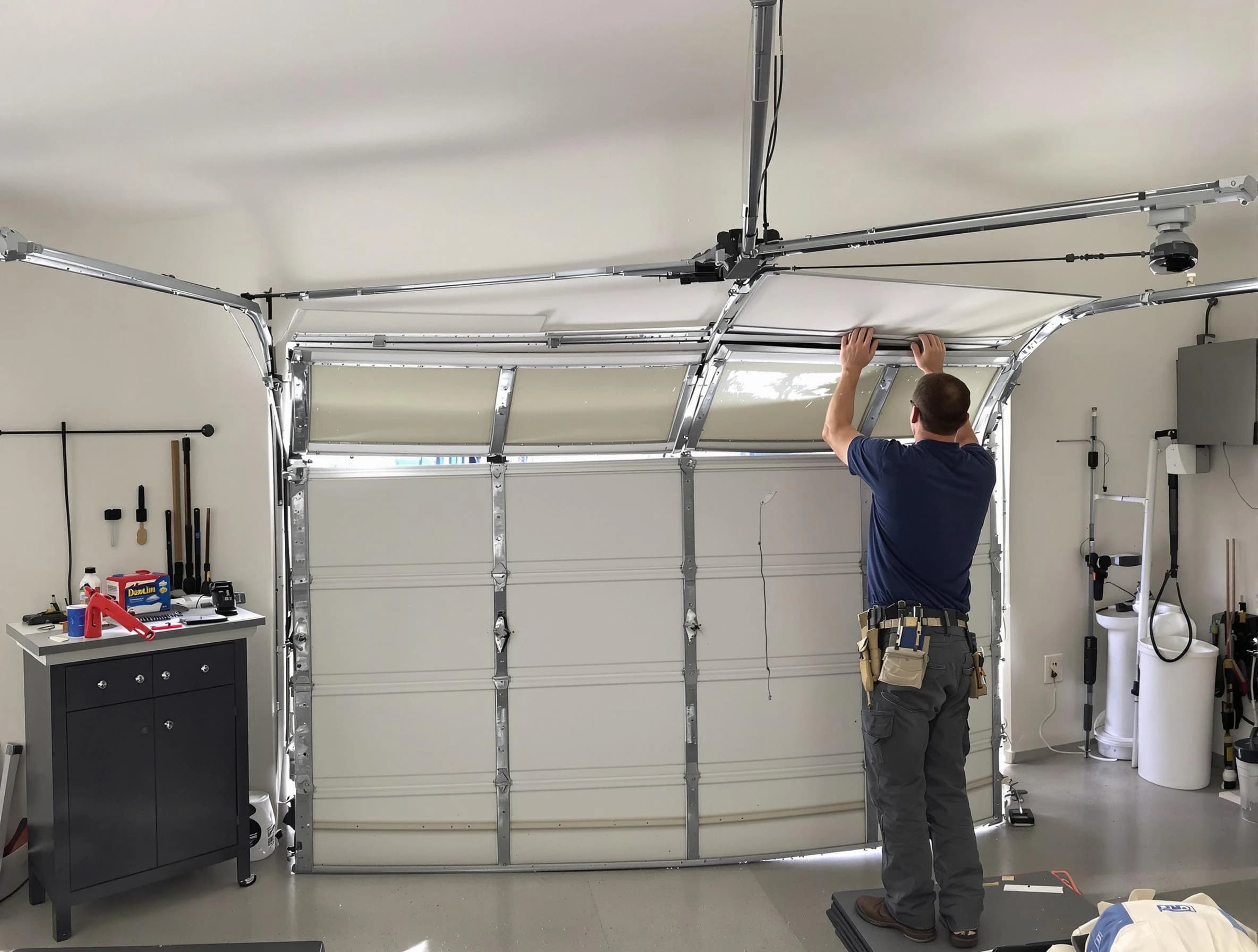Chelsea Garage Door Repair specialist performing precise section replacement on Chelsea garage door