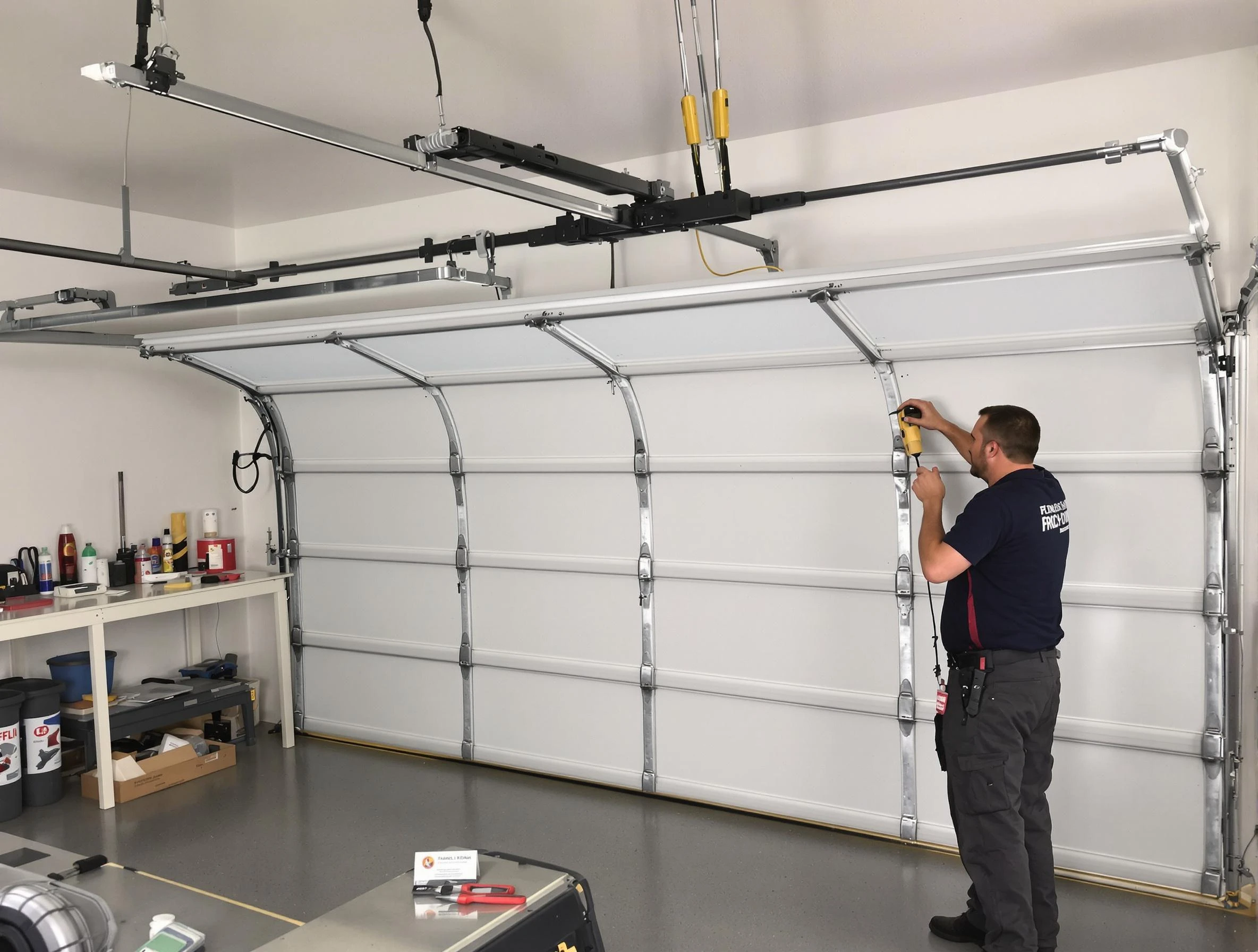 Chelsea Garage Door Repair certified technician performing overhead door system repair in Chelsea